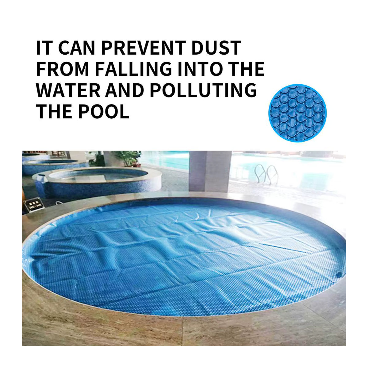 Runde Solar-Poolabdeckung mit Blasenisolierung und UV-Schutz in Blau - Bild 6
