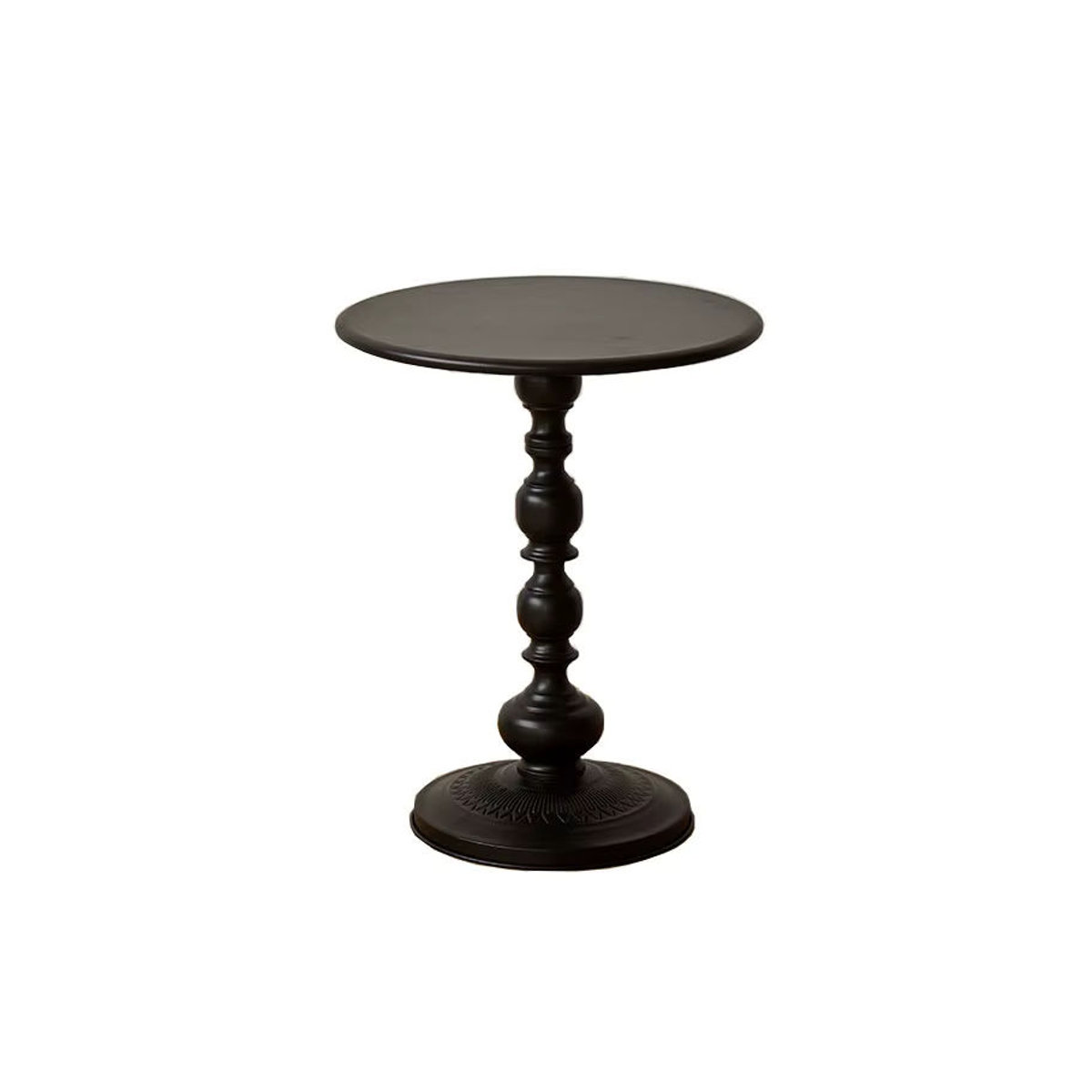 Runder Beistelltisch im Industrial-Design mit Metallrahmen in Schwarz und Beige - Bild 3