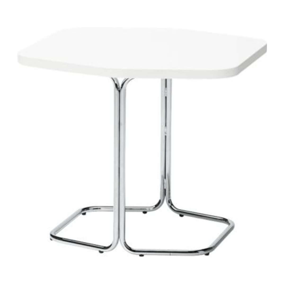 Runder Beistelltisch NowyStyl FORUM in Weiß und Chrom, Durchmesser: 60 cm, Höhe: 52 cm - Bild 1