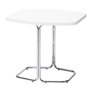 Runder Beistelltisch NowyStyl FORUM in Weiß und Chrom, Durchmesser: 60 cm, Höhe: 52 cm