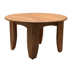 Runder Couchtisch aus Akazie Holz in Braun Natur im modernen und klassischen Design