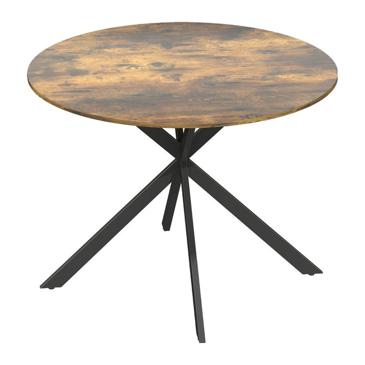 Runder Esstisch von HOMCOM im Industrial Design für 4 Personen, Farbe Braun/Schwarz, Durchmesser: 100 cm - Bild 1