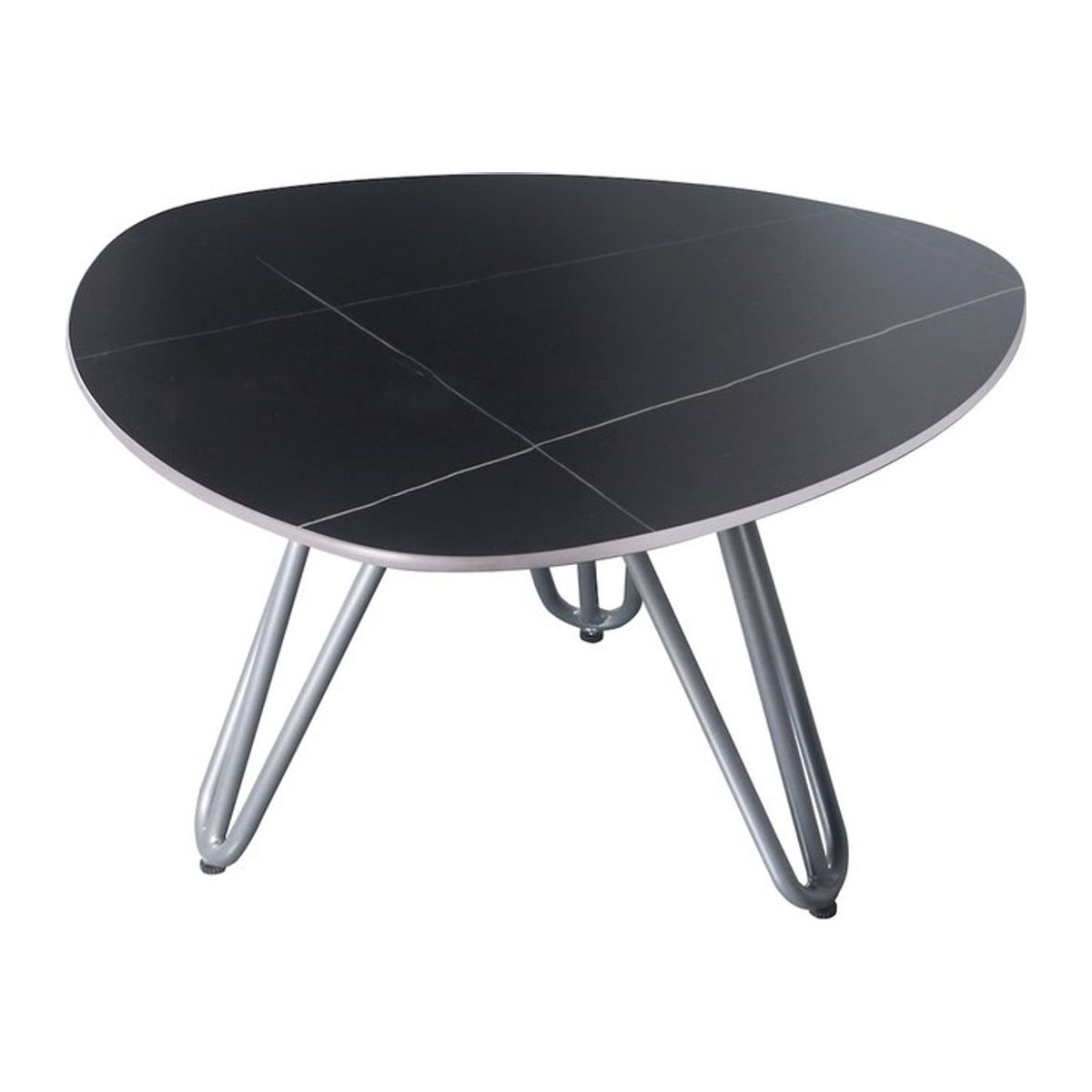Runder Gartentisch ALINA von Garden Pleasure in modernem Design aus Aluminium und Stein in Grau, Schwarz oder Schwarz/Weiß - Bild 1