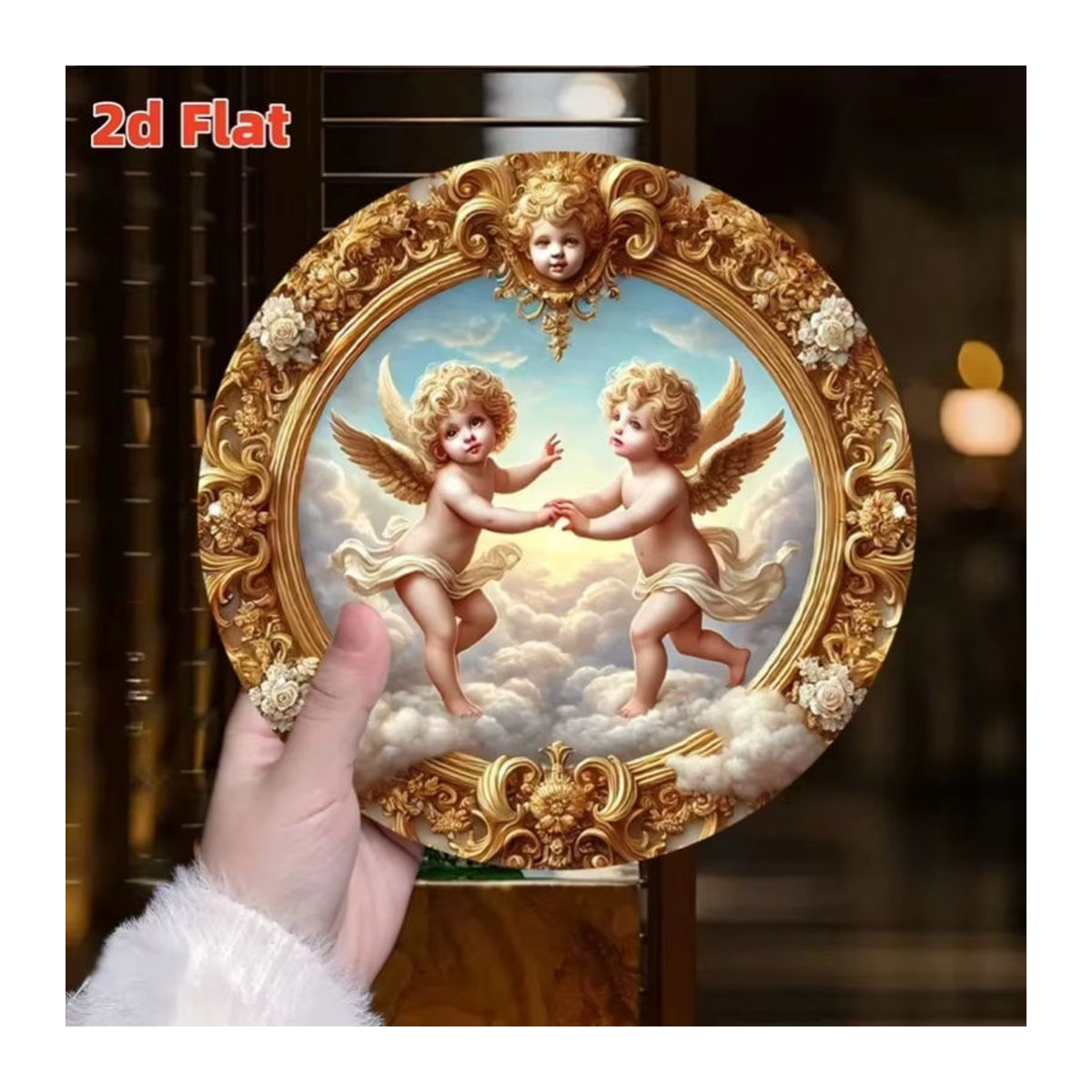 Runder goldener Metallrahmen von CIFBUY für festliche Weihnachtsdekoration und Raumgestaltung - Bild 3