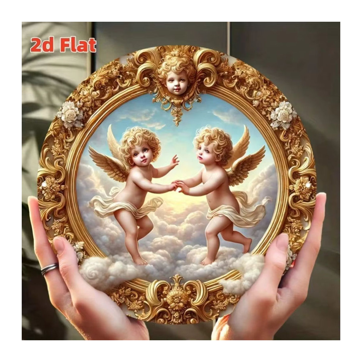 Runder goldener Metallrahmen von CIFBUY für festliche Weihnachtsdekoration und Raumgestaltung - Bild 4