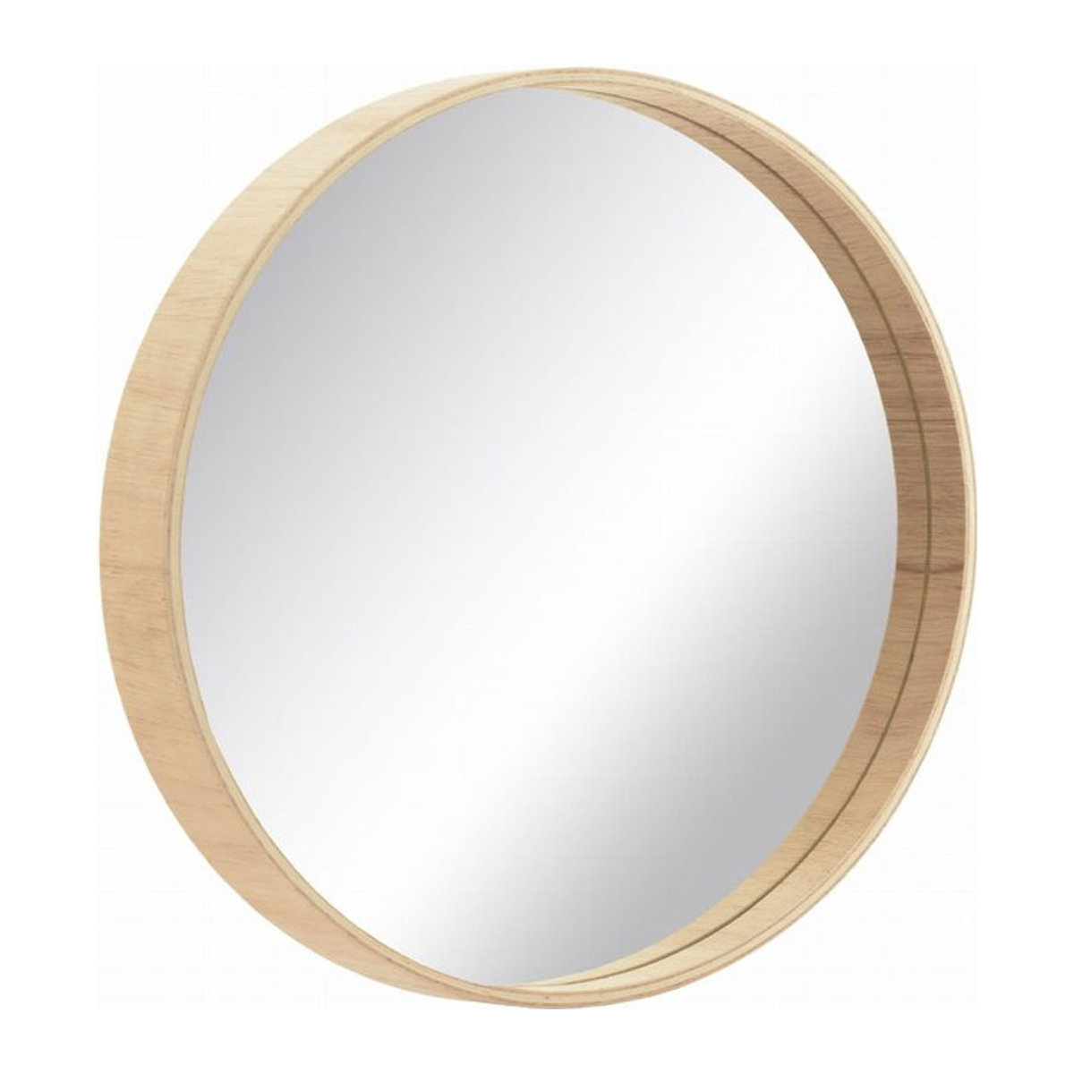 Runder Holzspiegel Bd Art in Skandinavischem Design, Farbe Braun, Durchmesser: 50 cm - Bild 1