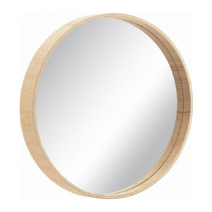 Runder Holzspiegel Bd Art in Skandinavischem Design, Farbe Braun, Durchmesser: 50 cm
