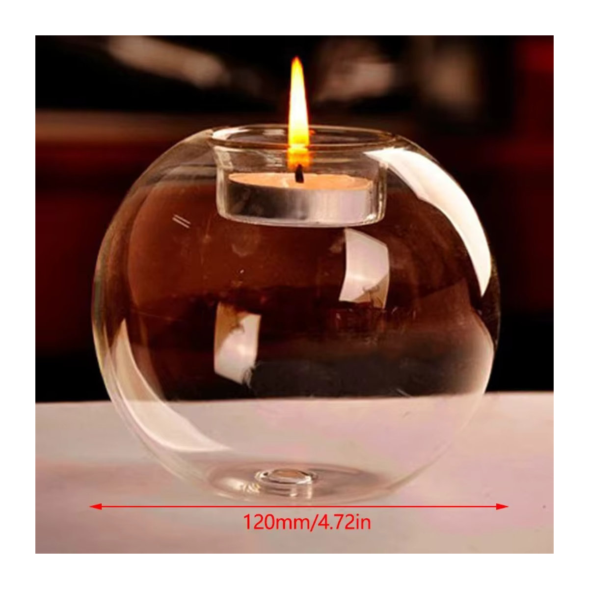 Runder Kerzenhalter aus transparentem Glas für Teelichter im minimalistischen Design - Bild 5