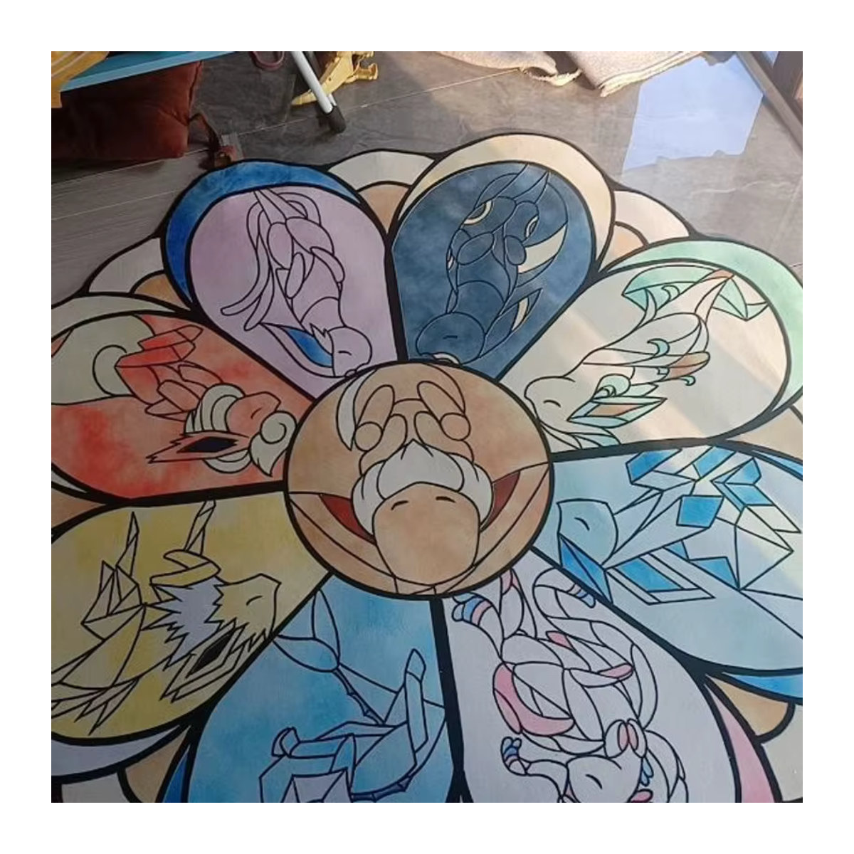 Runder Pokemon Teppich mit Pikachu, Eevee, Sylveon, Lucario und Mewtwo in Mehrfarbig von Potdemiel - Bild 2