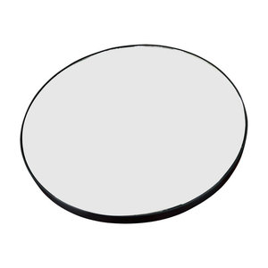 Runder Rahmenspiegel Leano in Schwarz aus Kunststoff mit Durchmesser: 61 cm