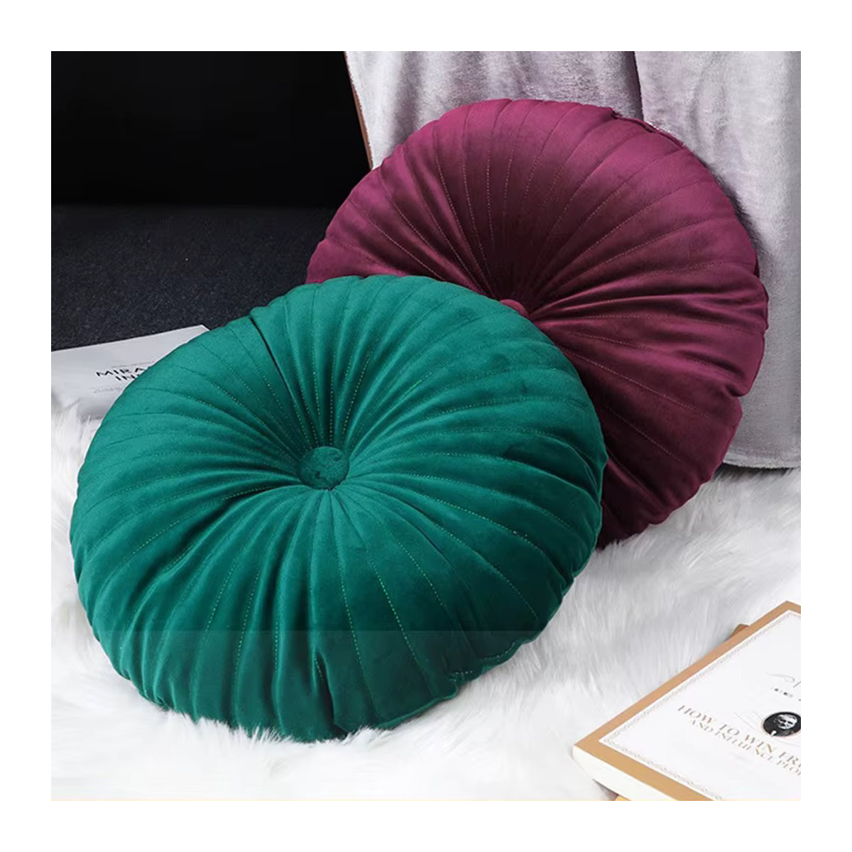 Runder Tatami Bodenhocker mit weichem Sitzkissen für Sofa und Zuhause - Bild 3