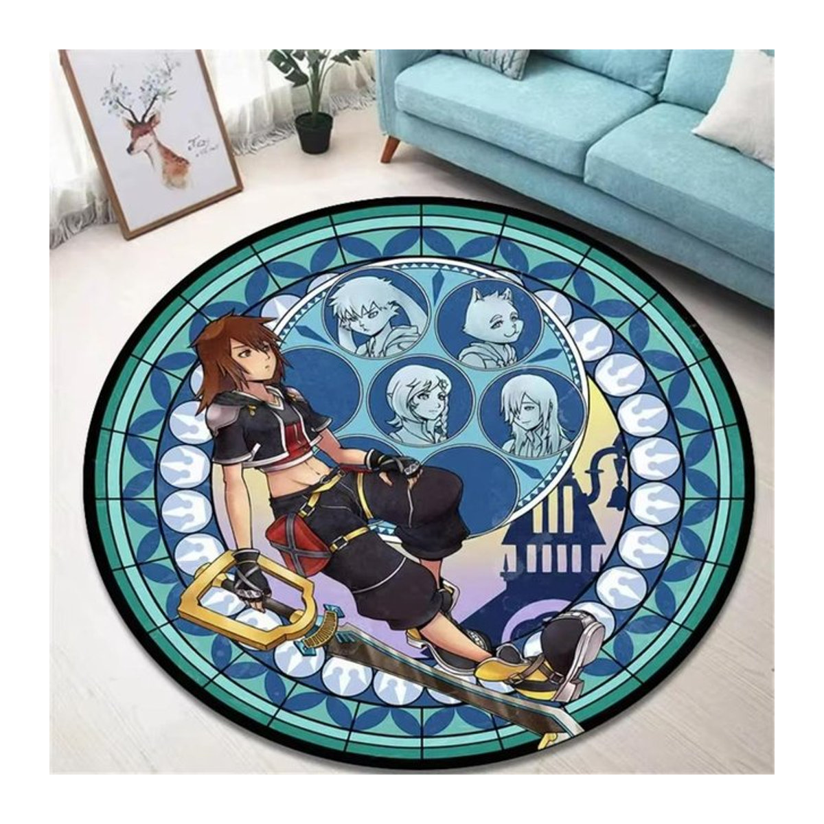 Runder Teppich K-Kingdom Hearts von Karpetti, mehrfarbig, Durchmesser: 80 cm - Bild 1