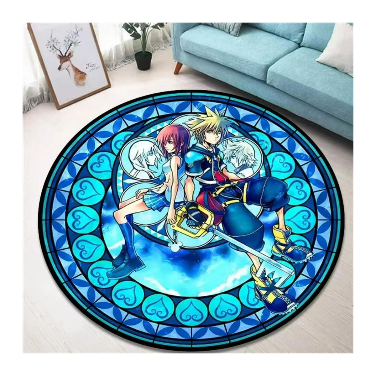 Runder Teppich K-Kingdom Hearts von Karpetti, mehrfarbig, Durchmesser: 80 cm - Bild 4