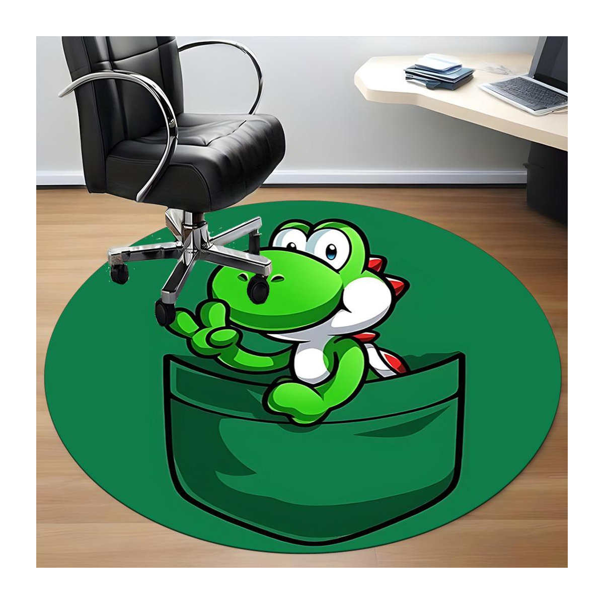 Runder Teppich Yoshi Mario Design von YangJOJO in Grün, Durchmesser: 120 cm - Bild 5