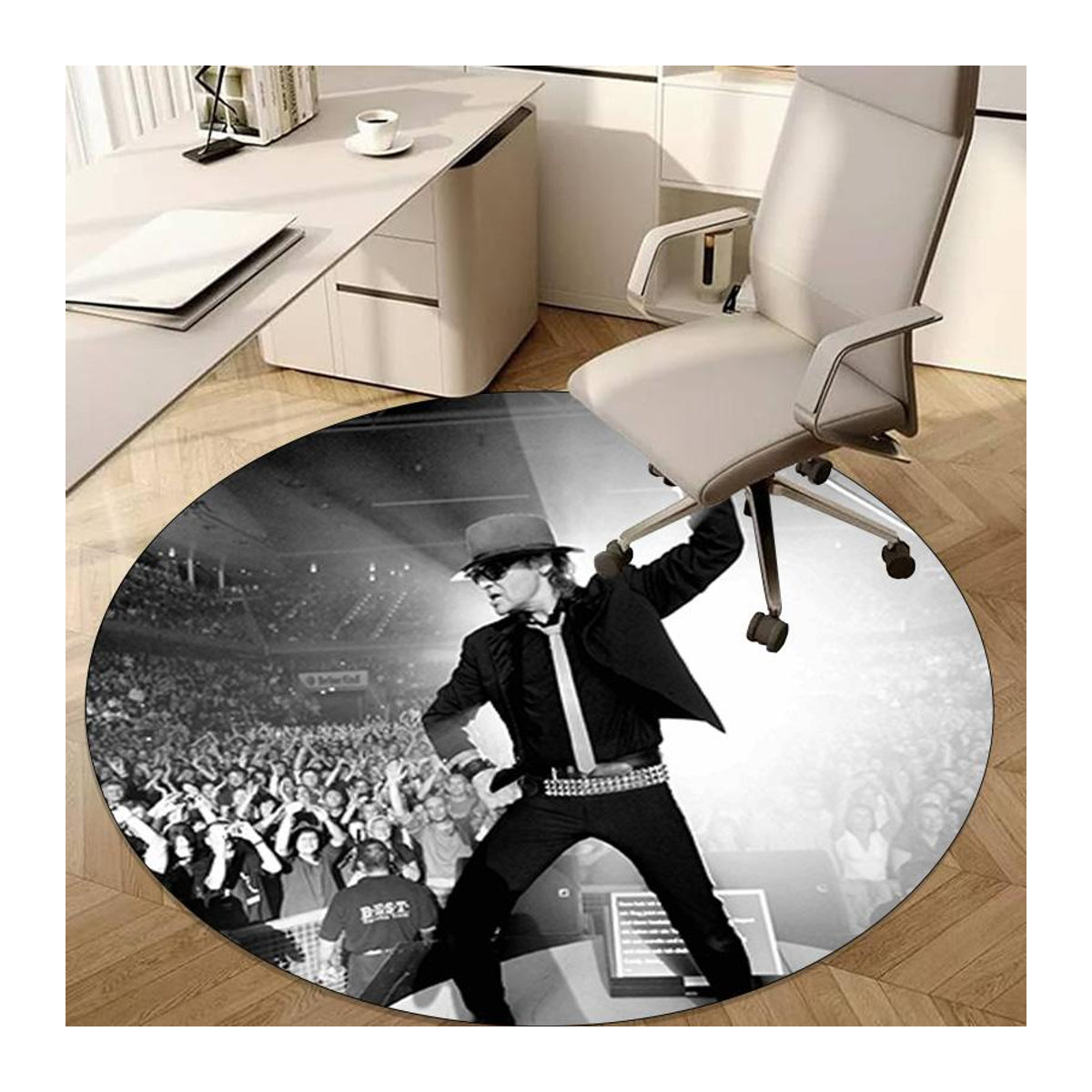 Runder Udo Lindenberg Teppich von Dream Home Textiles in Schwarz, Durchmesser: 150 cm - Bild 1
