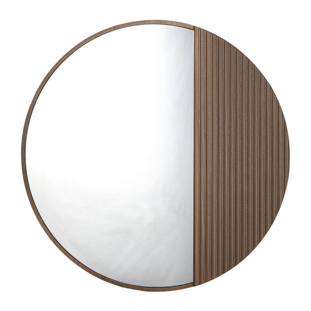 Runder Wandspiegel Gilde Living aus Holz in Braun, Tiefe: 2,5 cm, Durchmesser: 70 cm - Bild 1