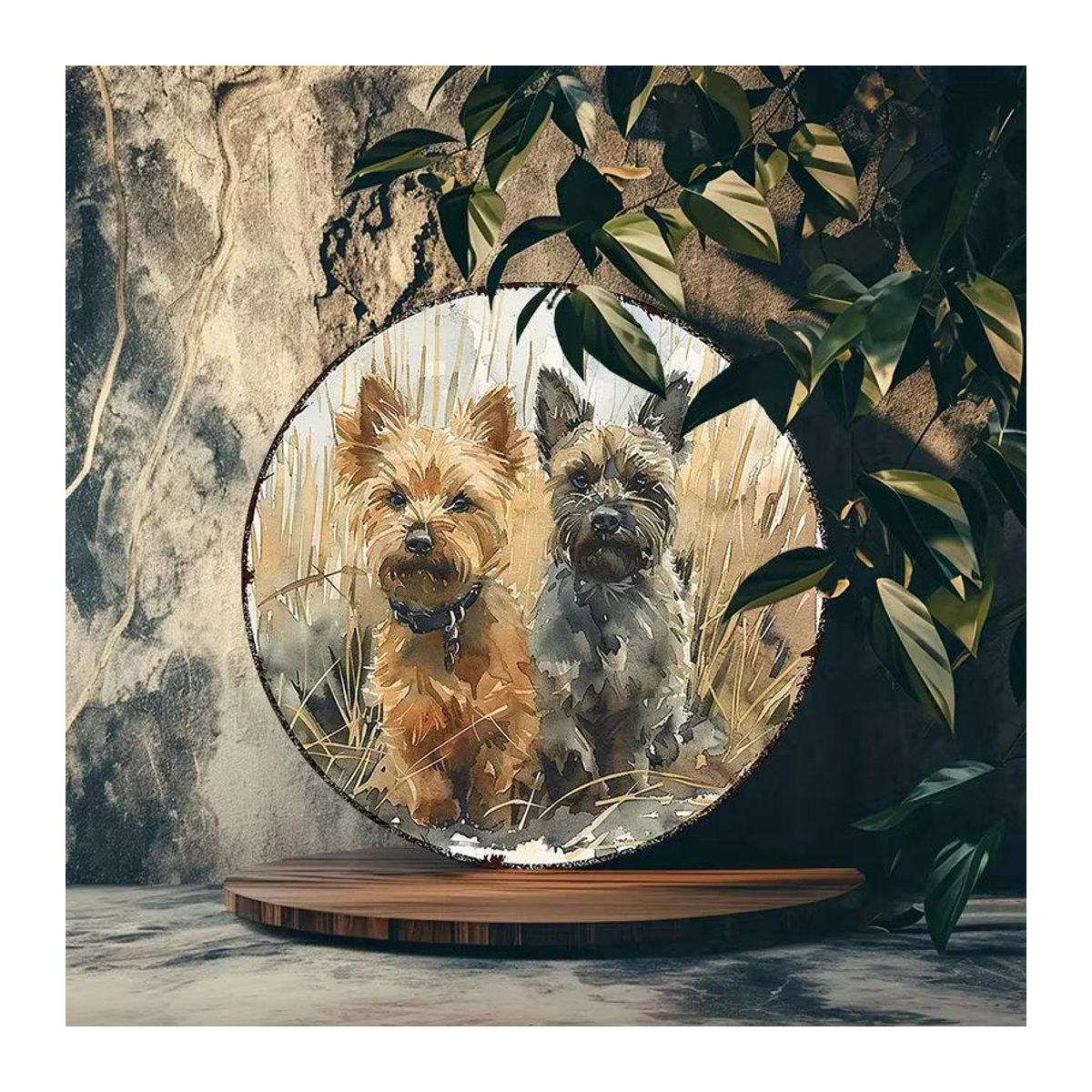 Rundes Aluminiumschild Cairn Terrier von Potdemiel, mehrfarbiges Metallschild für Haus und Garten, Durchmesser: 20,3 cm - Bild 5