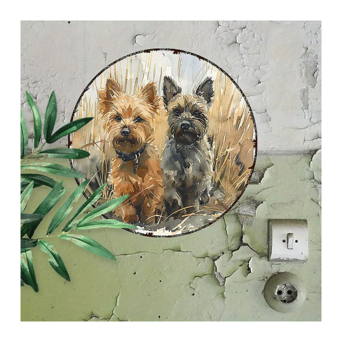 Rundes Aluminiumschild Cairn Terrier von Potdemiel, mehrfarbiges Metallschild für Haus und Garten, Durchmesser: 20,3 cm - Bild 6