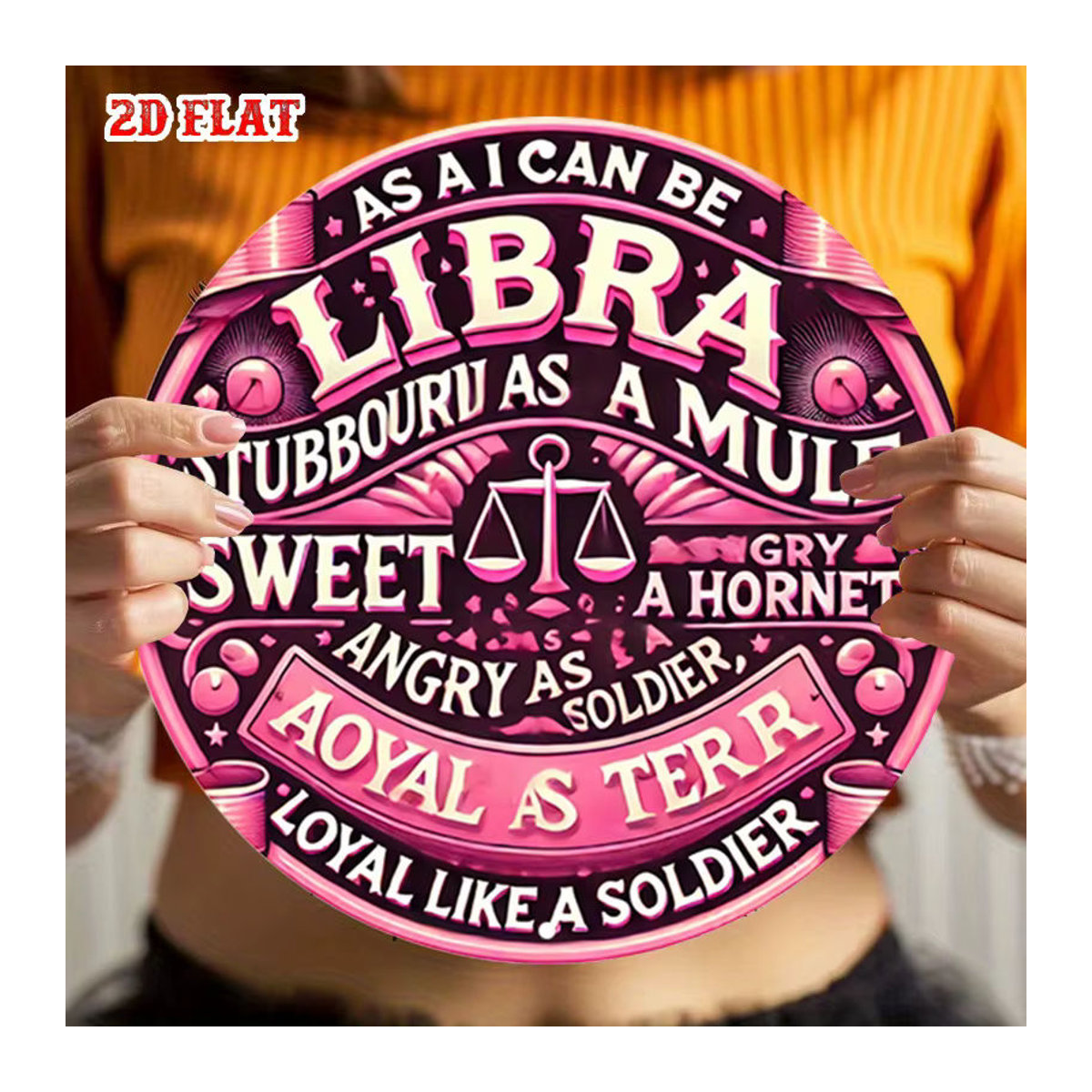 Rundes Aluminiumschild Potdemiel Sweet Angel in Rosa, Metallschild mit abstraktem Engel-Design, Durchmesser: 20 cm - Bild 6
