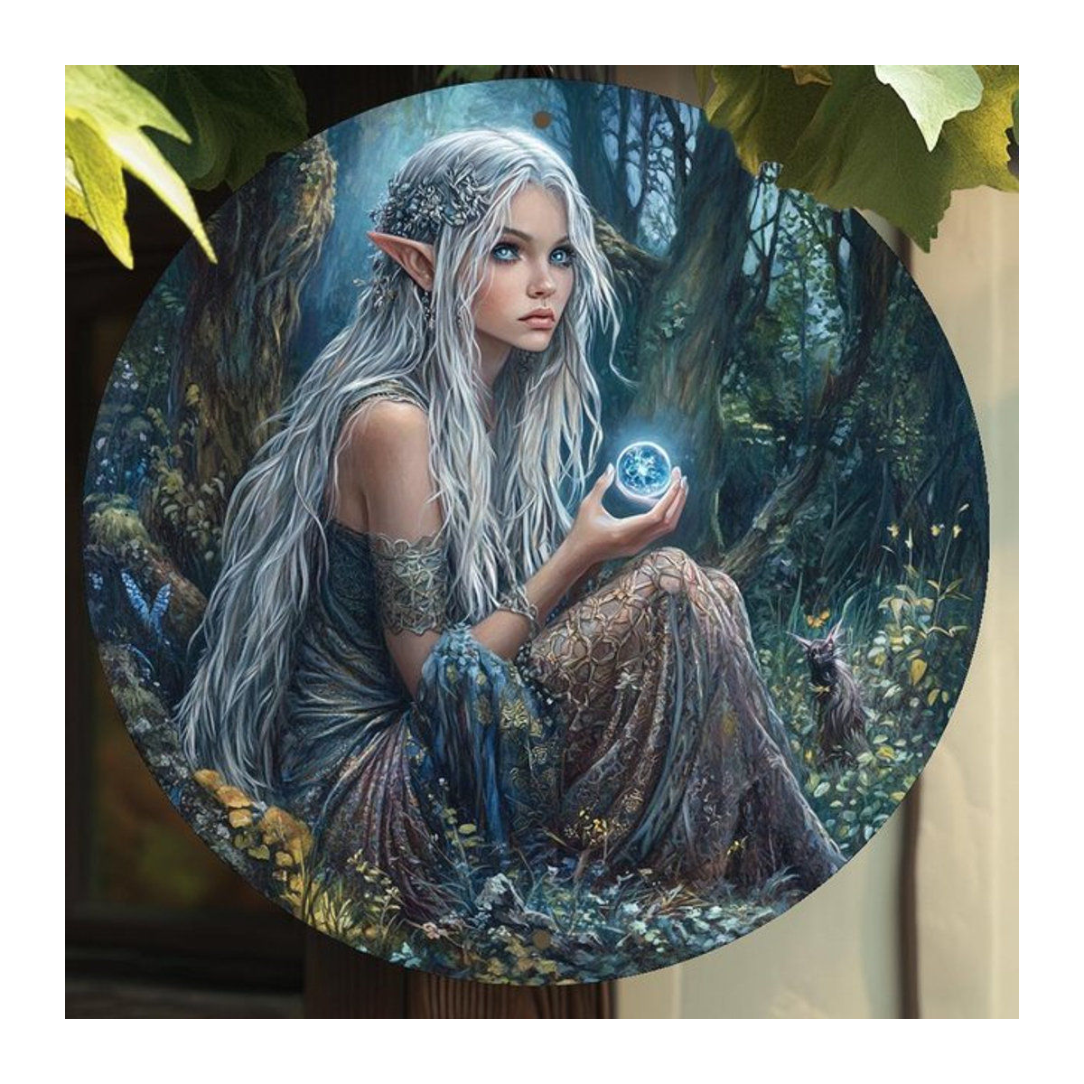 Rundes Aluminiumschild Potdemiel Vintage Elf Wandkunst in Mehrfarbig für Bar und Küche - Bild 1