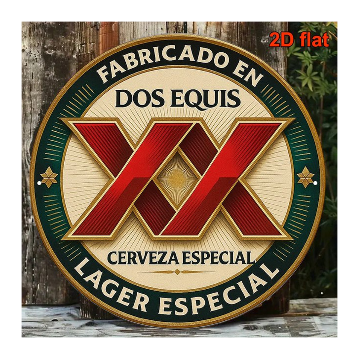 Rundes Aluminiumschild Suita mit Dos Equis Bier Motiv im Vintage-Stil, mehrfarbig, Durchmesser: 20,32 cm - Bild 1