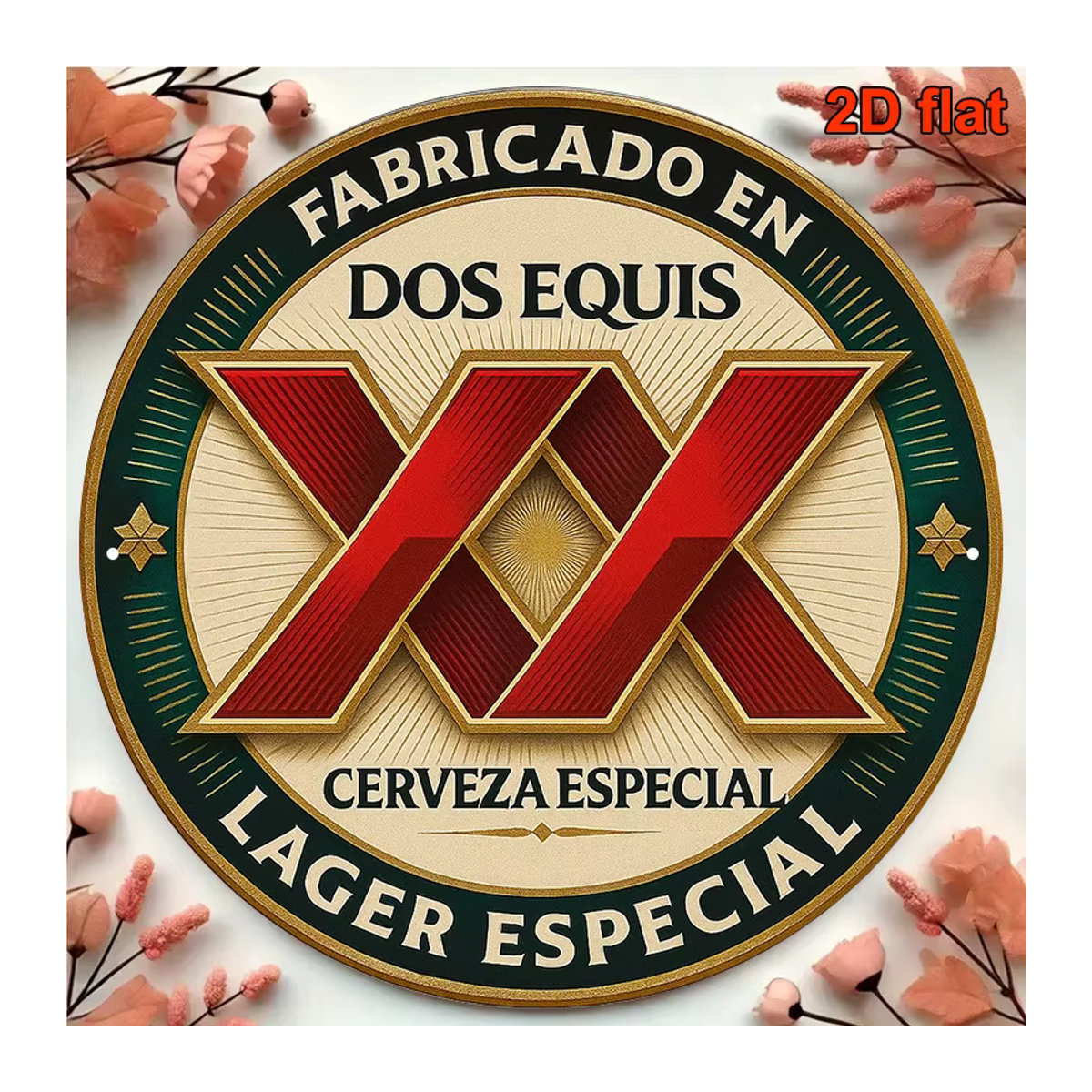 Rundes Aluminiumschild Suita mit Dos Equis Bier Motiv im Vintage-Stil, mehrfarbig, Durchmesser: 20,32 cm - Bild 2