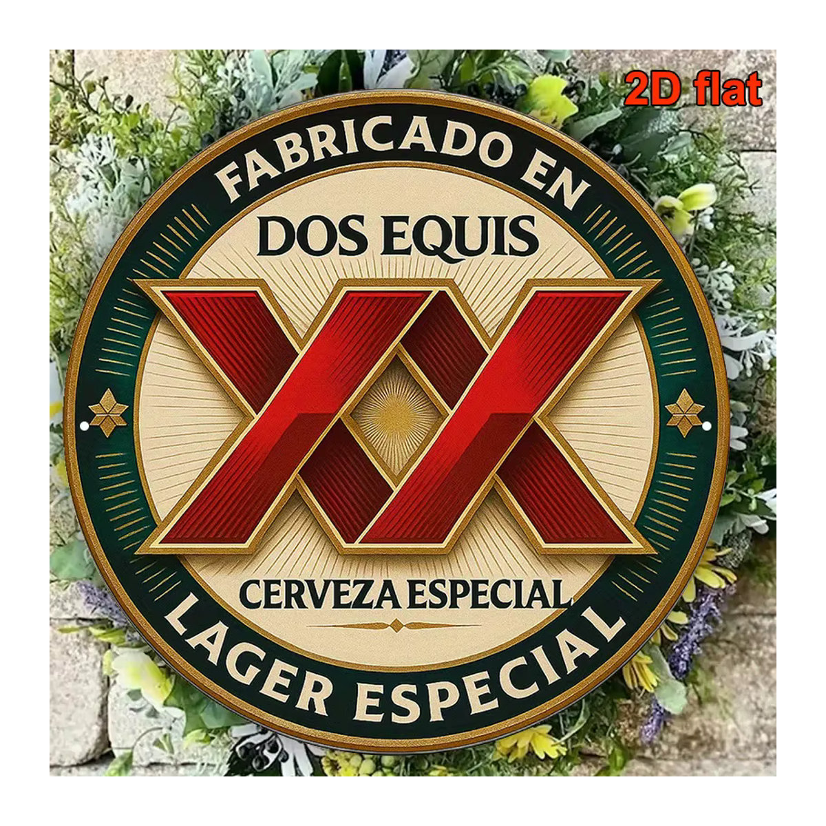 Rundes Aluminiumschild Suita mit Dos Equis Bier Motiv im Vintage-Stil, mehrfarbig, Durchmesser: 20,32 cm - Bild 3