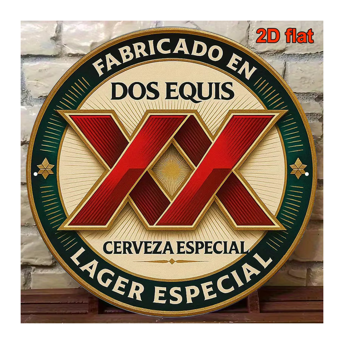 Rundes Aluminiumschild Suita mit Dos Equis Bier Motiv im Vintage-Stil, mehrfarbig, Durchmesser: 20,32 cm - Bild 4