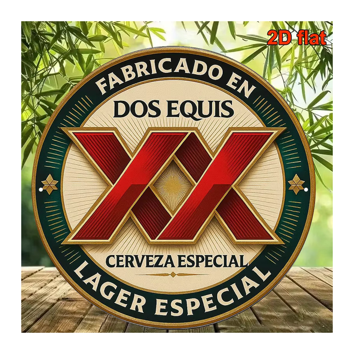 Rundes Aluminiumschild Suita mit Dos Equis Bier Motiv im Vintage-Stil, mehrfarbig, Durchmesser: 20,32 cm - Bild 6