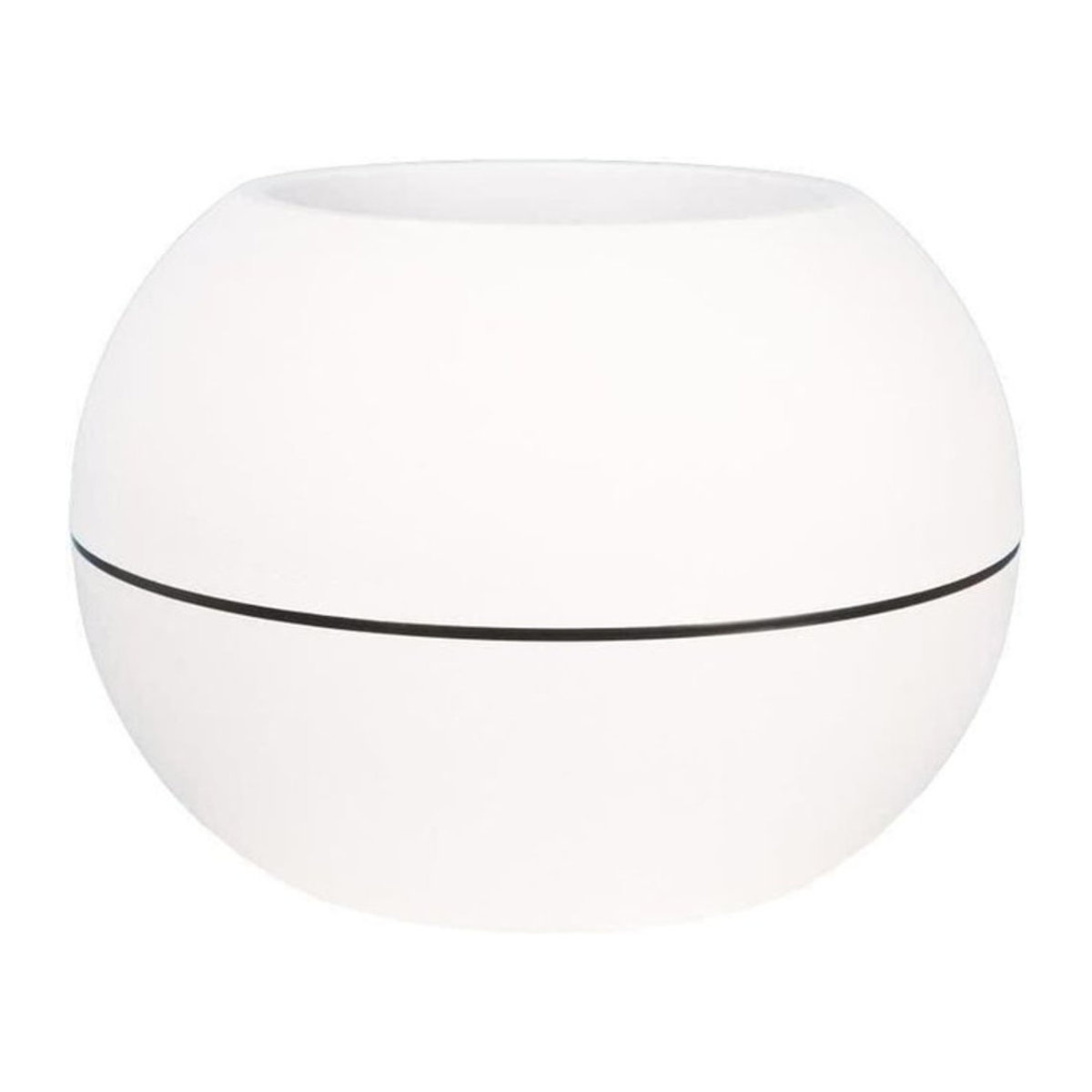 Rundes Blumenkasten RIVIERA GRANIT BOULE aus Kunststoff in Weiß mit Durchmesser: 50 cm - Bild 1