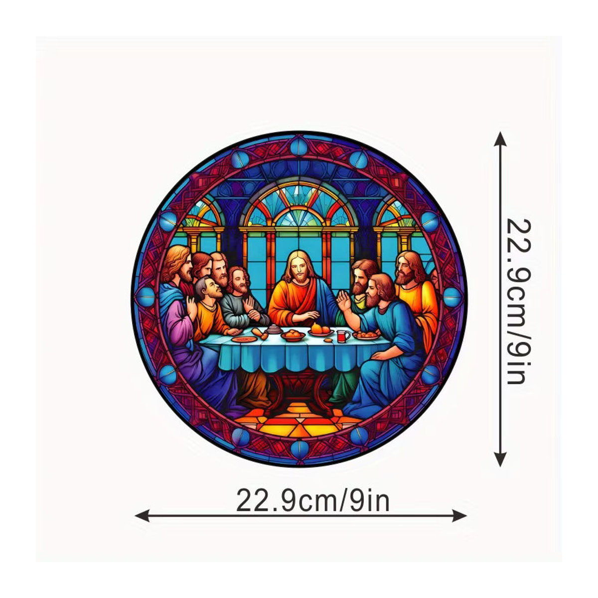 Rundes Glas-Dekor Fensteraufkleber mit Sonnenschein-Motiv in Mehrfarbig für Frühling und Home Decoration - Bild 3