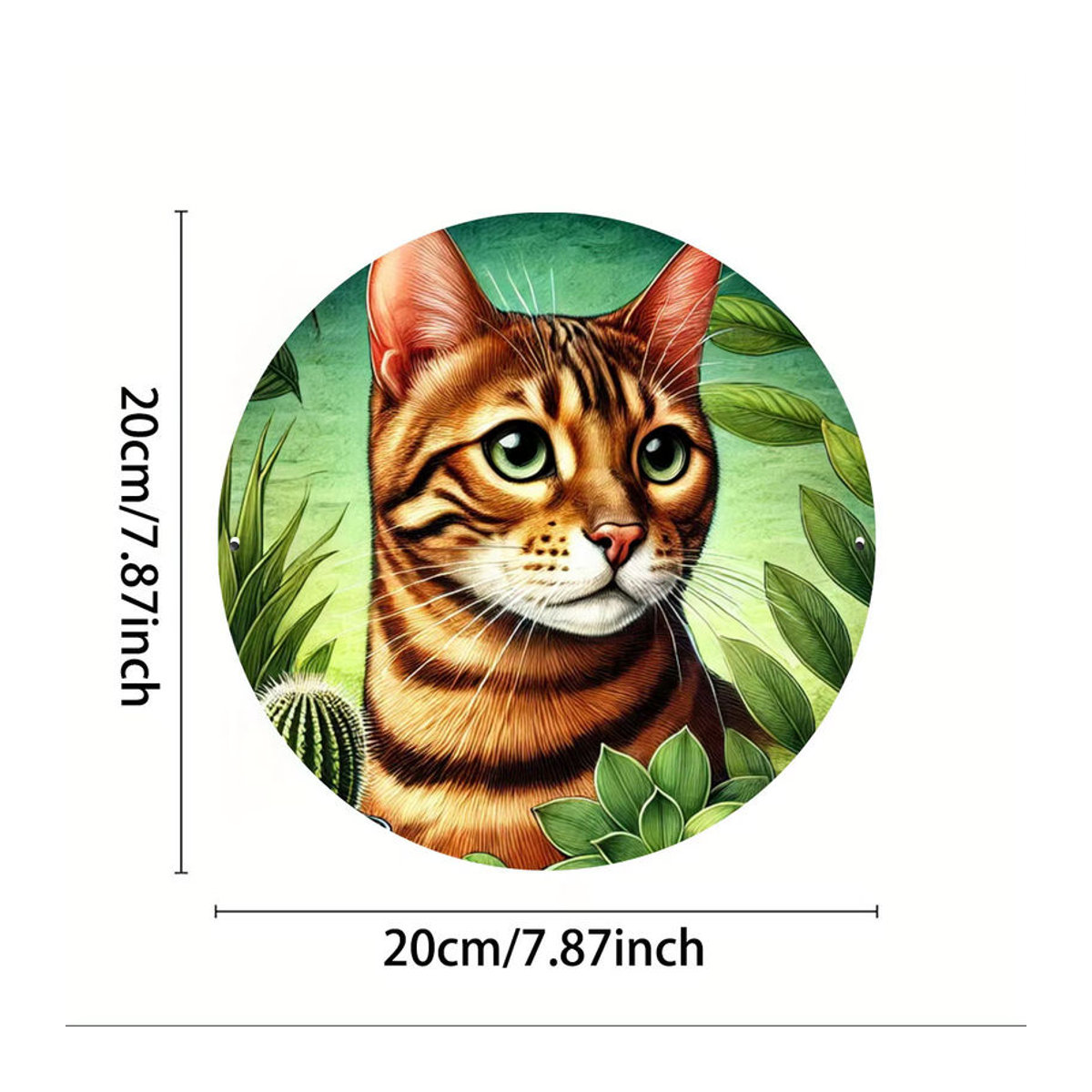 Rundes Metallschild Bengal Cat von Potdemiel, mehrfarbig, Durchmesser: 20,3 cm - Bild 2