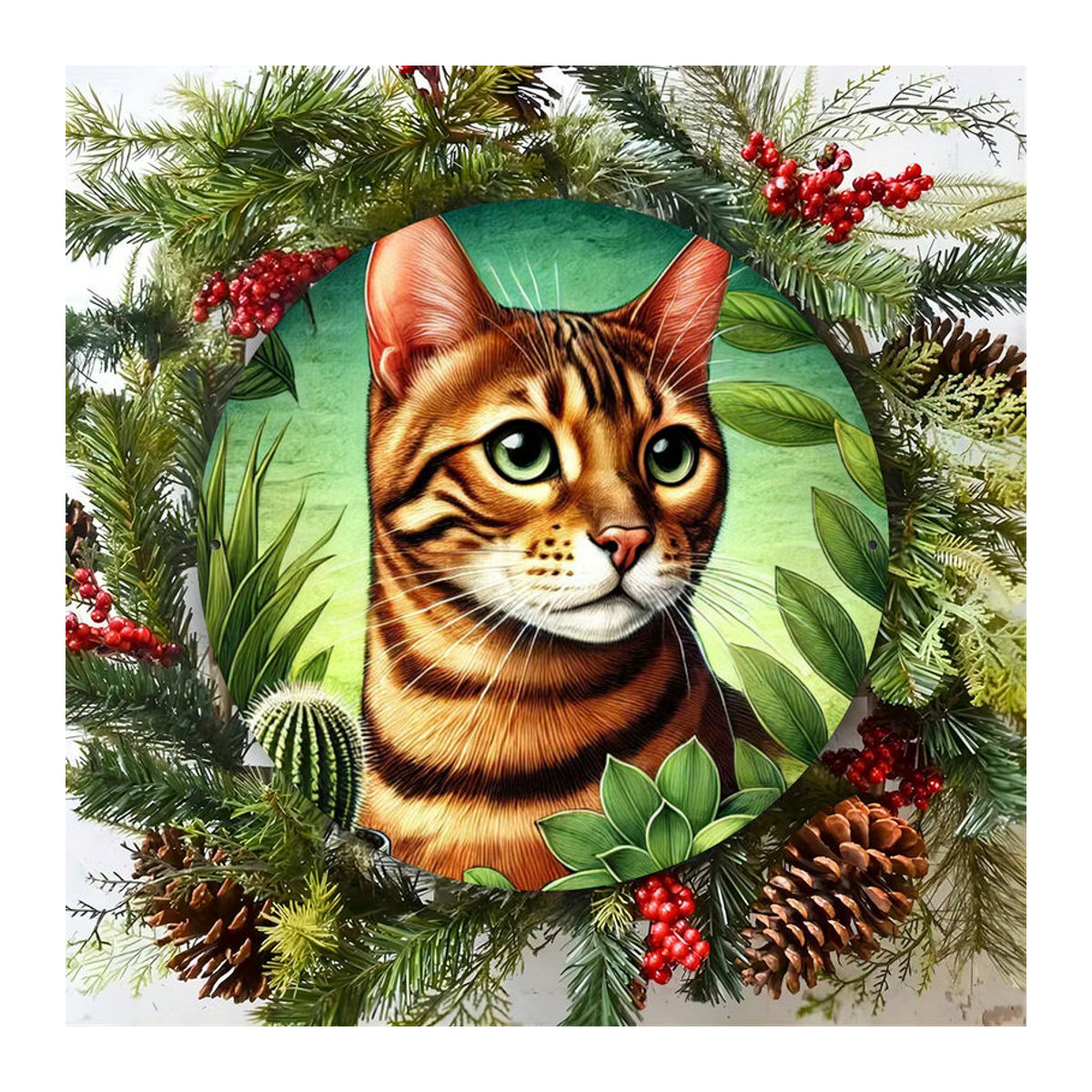 Rundes Metallschild Bengal Cat von Potdemiel, mehrfarbig, Durchmesser: 20,3 cm - Bild 3