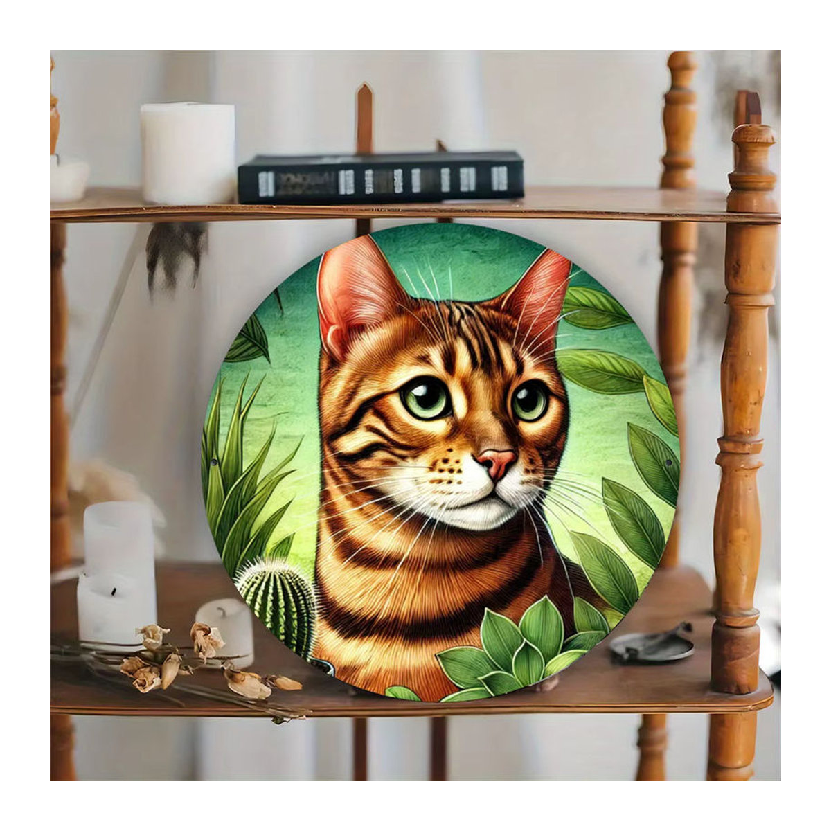 Rundes Metallschild Bengal Cat von Potdemiel, mehrfarbig, Durchmesser: 20,3 cm - Bild 5
