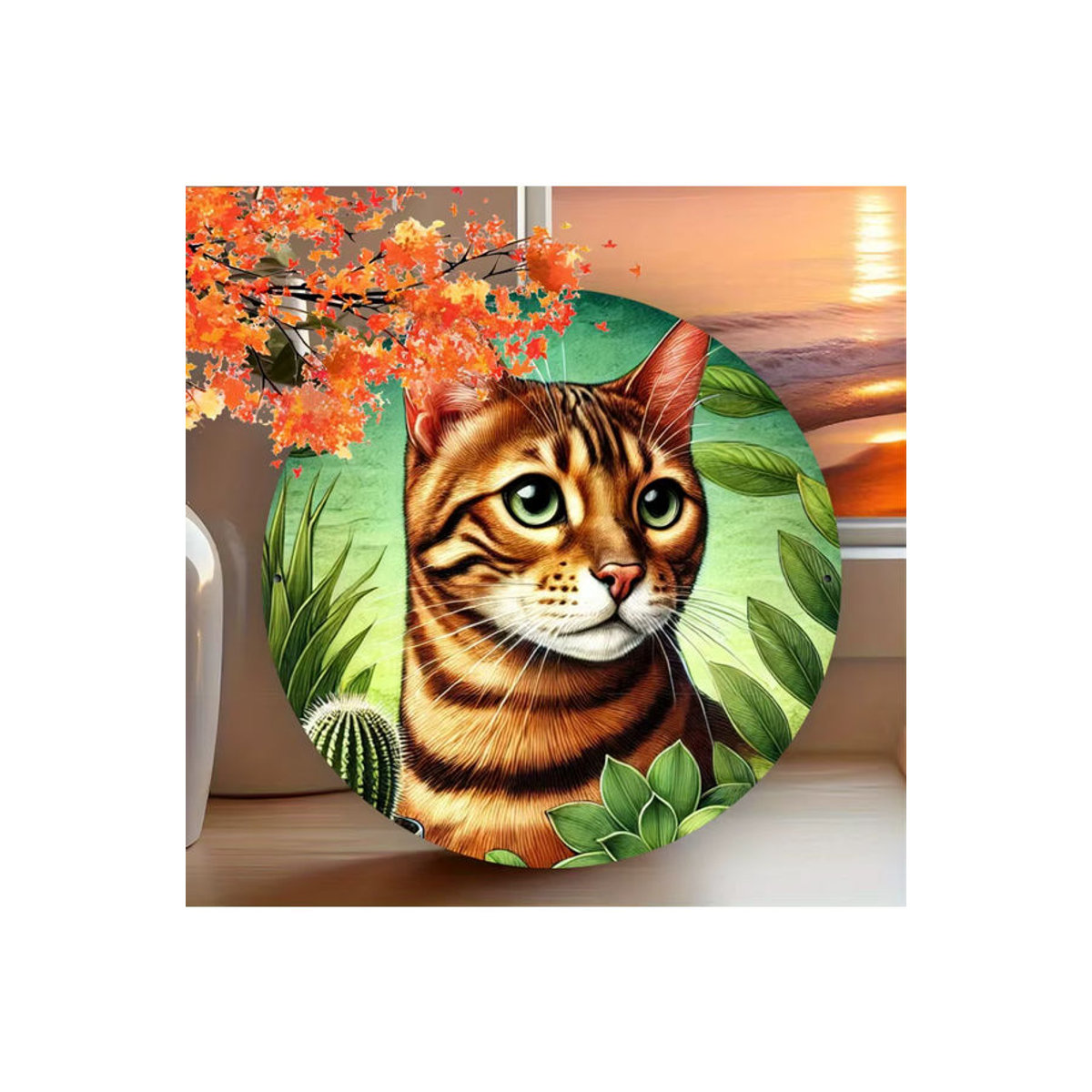 Rundes Metallschild Bengal Cat von Potdemiel, mehrfarbig, Durchmesser: 20,3 cm - Bild 6