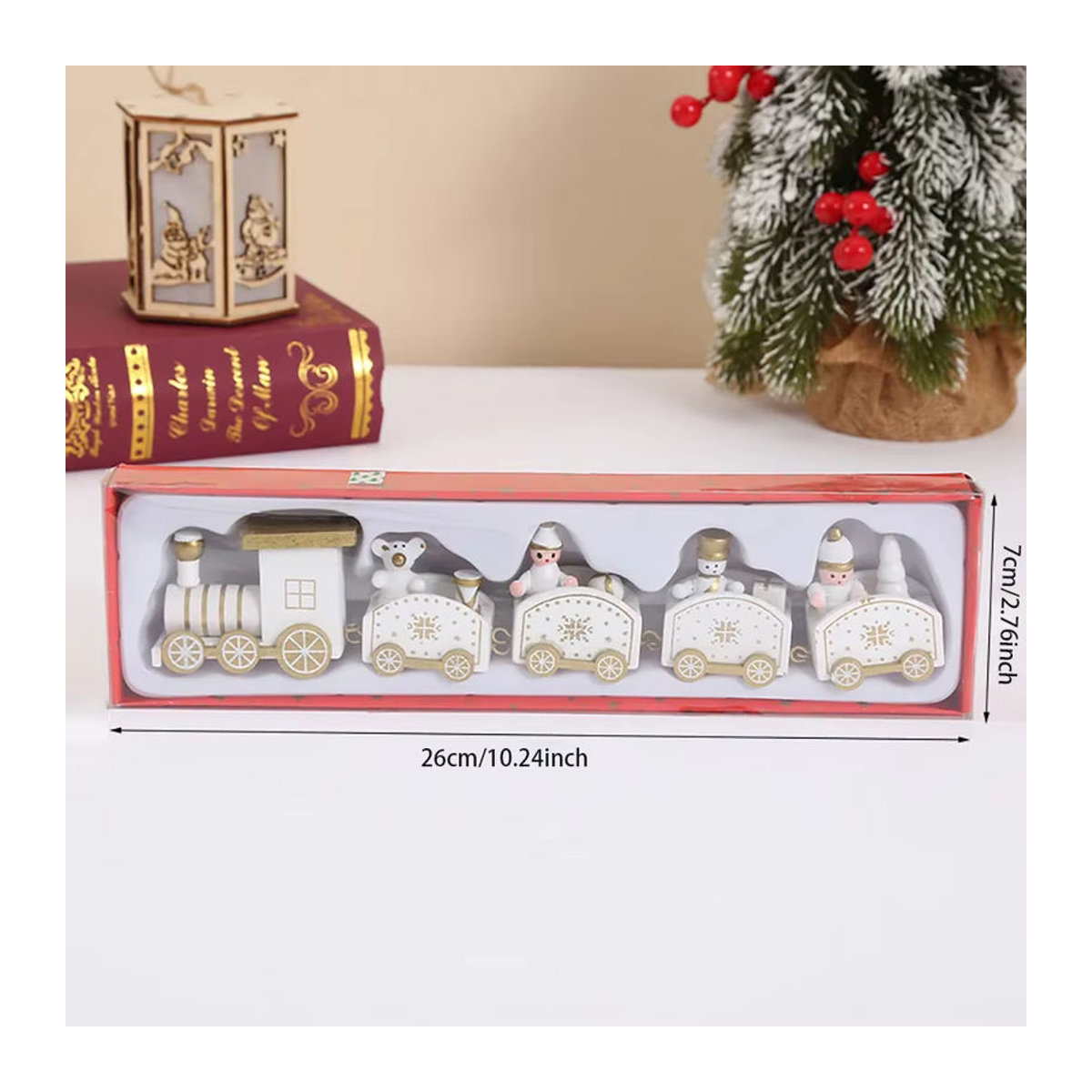 Runto Weihnachtszug aus Holz als mehrfarbige Weihnachtsdekoration im skandinavischen Design - Bild 2