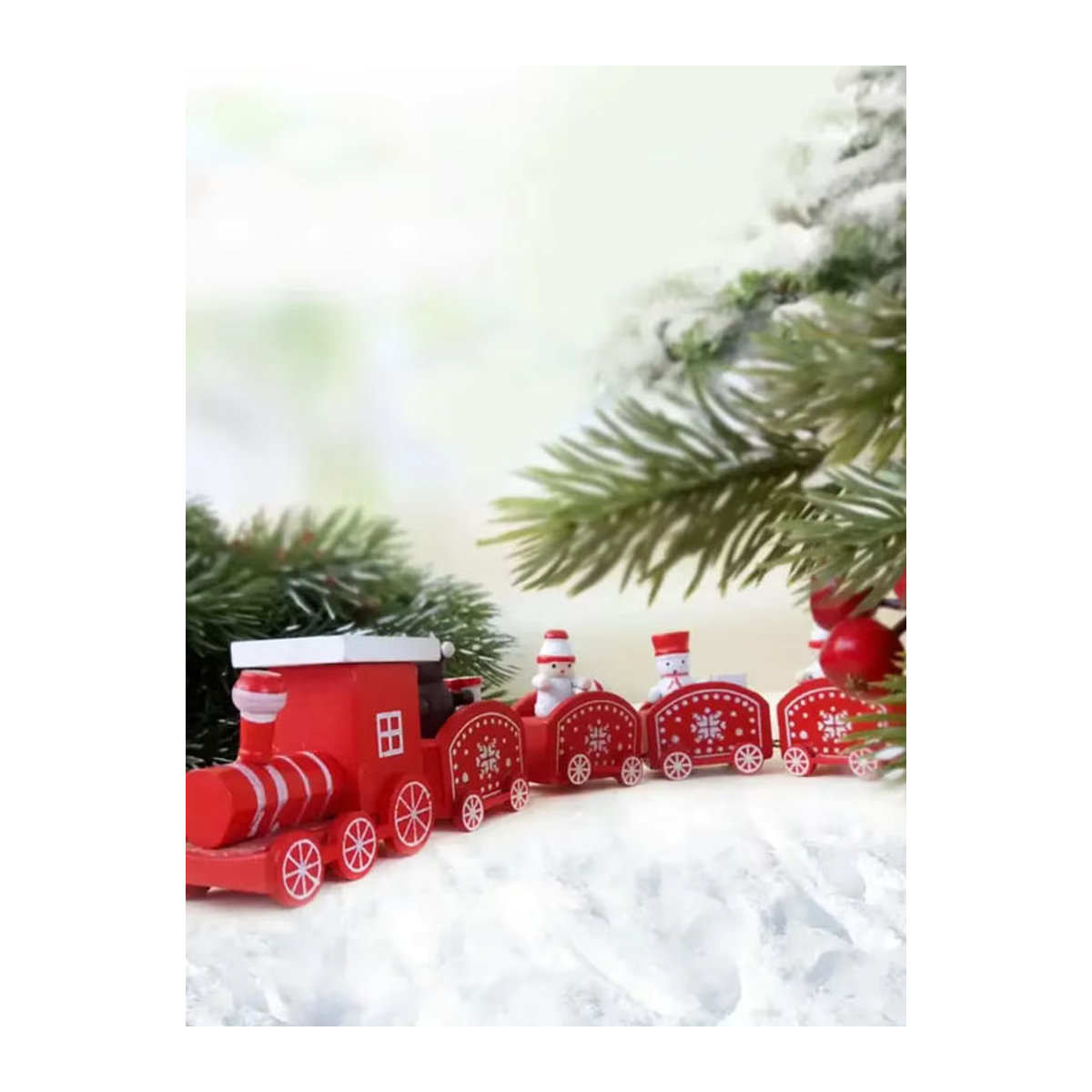 Runto Weihnachtszug aus Holz als mehrfarbige Weihnachtsdekoration im skandinavischen Design - Bild 3