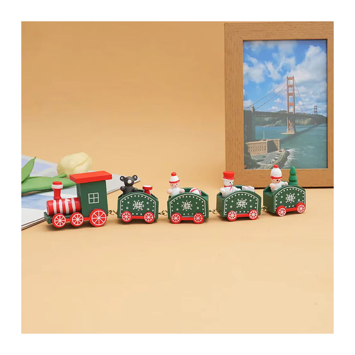 Runtow Holz Weihnachtszug Dekoration mehrfarbig - Bild 2