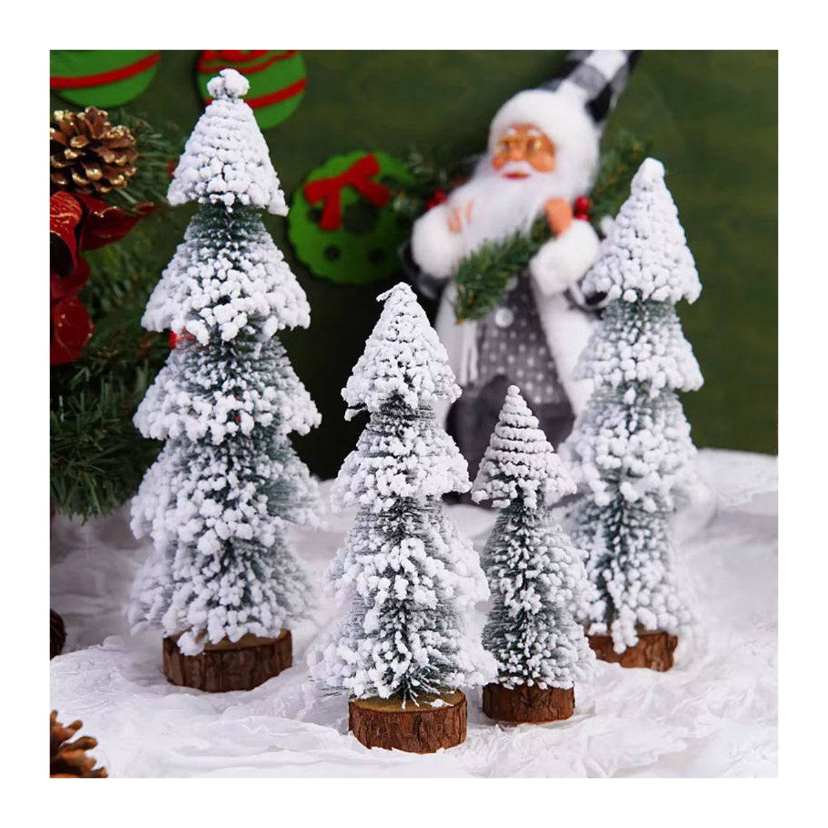 Runtow Mini-Weihnachtsbaumschmuck in Weiß im skandinavischen Design aus Kunststoff - Bild 2