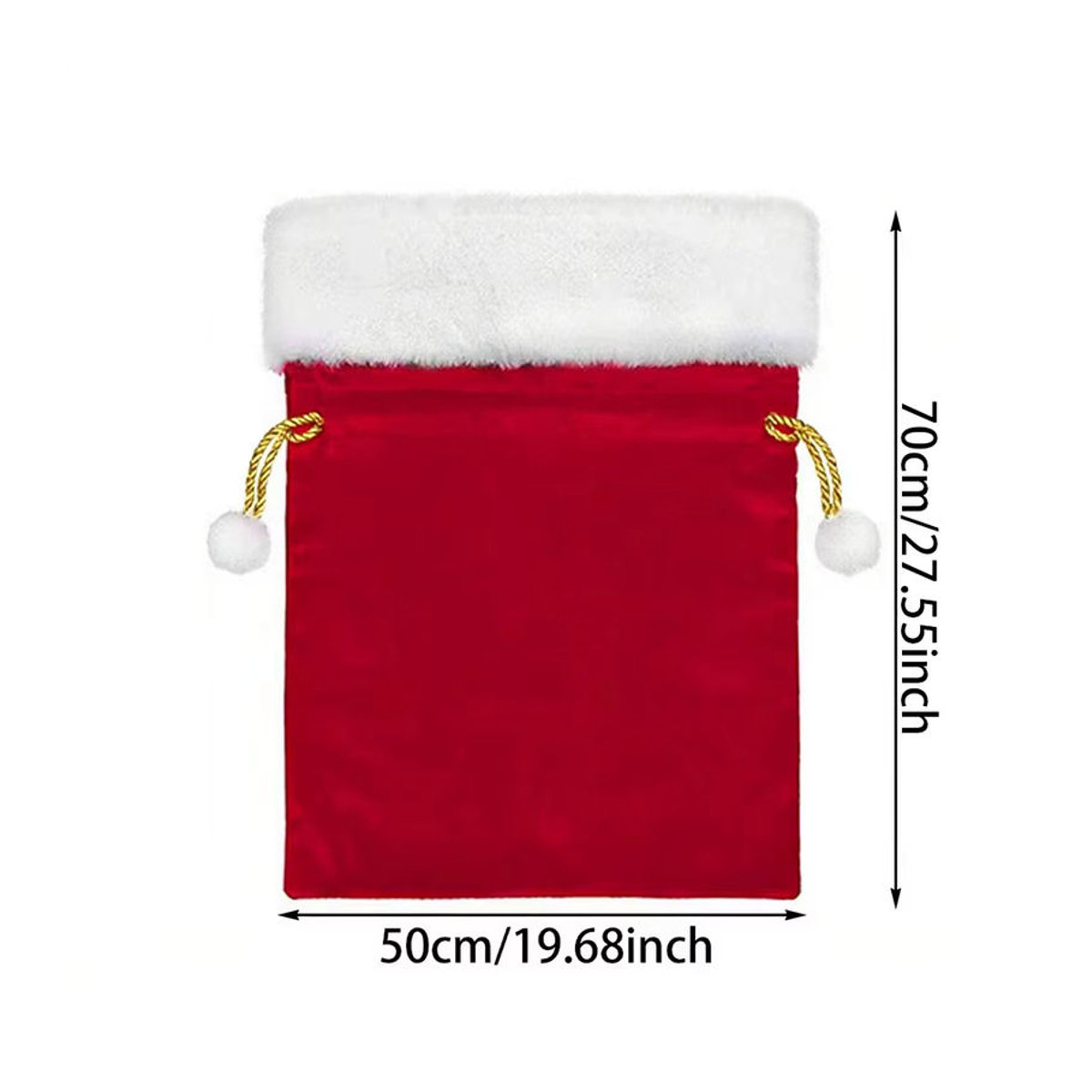 Runtow Weihnachtsgeschenktüte aus rotem Samt mit Kordelzug zur Weihnachtsdekoration - Bild 5