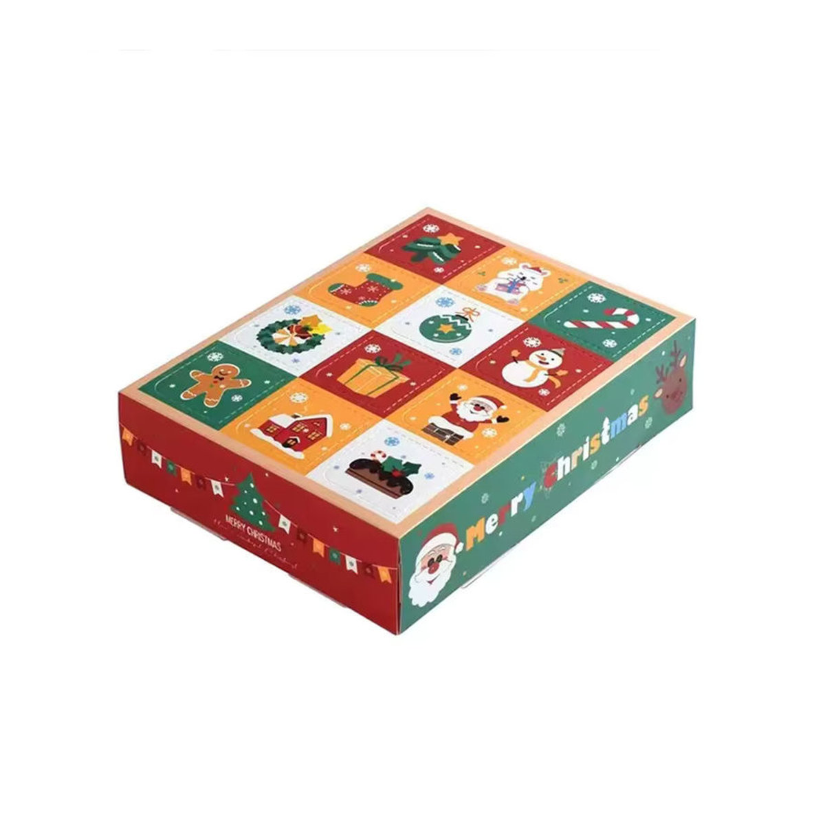 Runtowo 5er Set Adventskalender Boxen aus Papier mit 12 Gittern, mehrfarbig und floral gestaltet - Bild 4