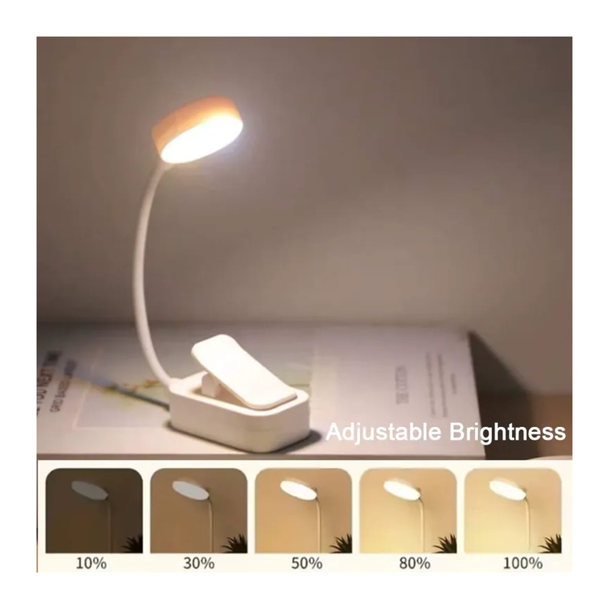 Runtowo LED-Leseleuchte in Weiß, tragbare und dimmbare Leselampe mit Augenschutz - Bild 6