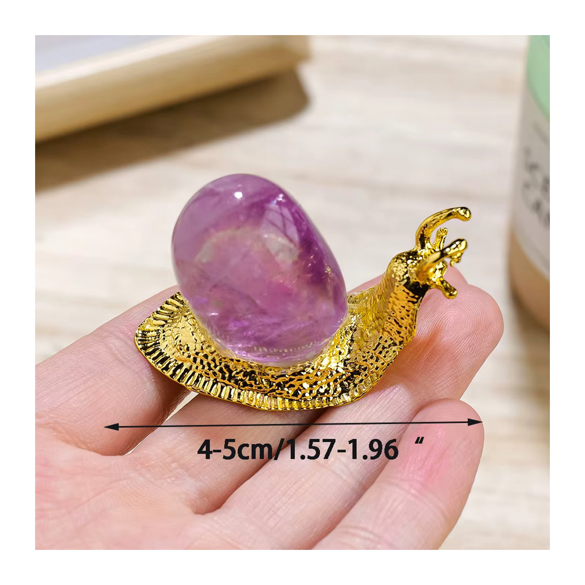 Runyangshi Amethyst Schnecke aus Naturstein in Lila und Mehrfarbig als dekoratives Heilkristall-Ornament - Bild 2