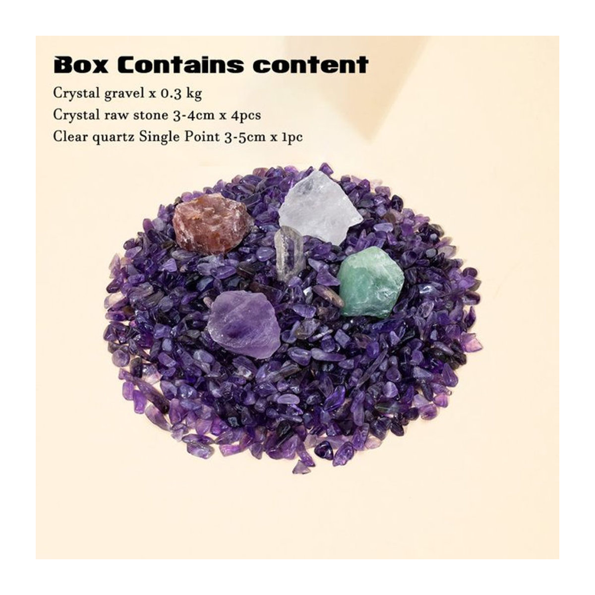 Runyangshi Buntes Naturstein Kristall Rohstein Set in Box für Meditation und Fengshui, Mehrfarbig - Bild 1