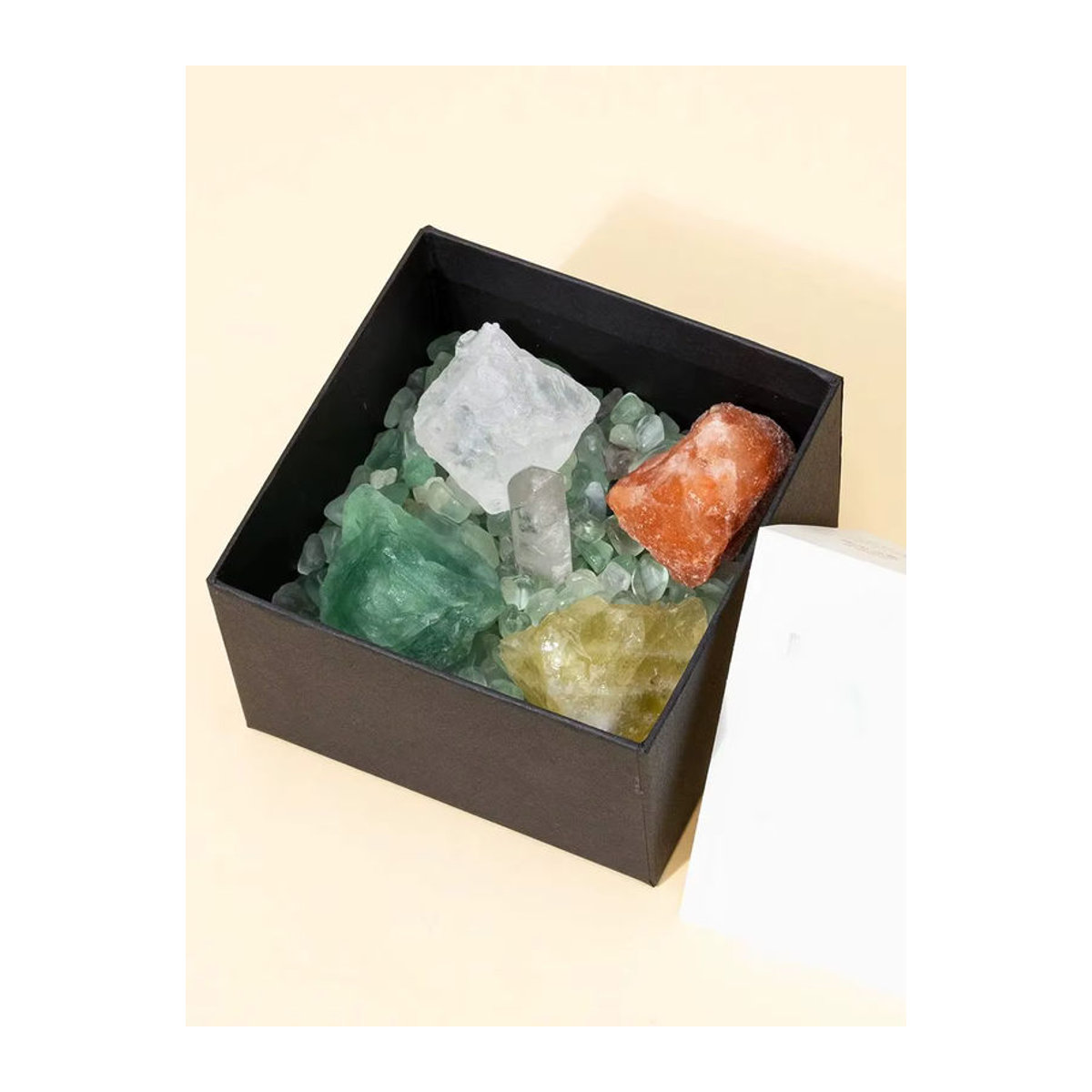 Runyangshi Buntes Naturstein Kristall Rohstein Set in Box für Meditation und Fengshui, Mehrfarbig - Bild 2