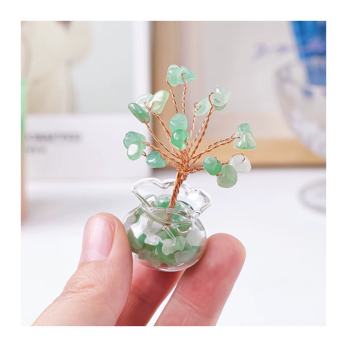 Runyangshi Kristallbaum aus natürlichen Steinen für Reiki und Feng Shui, Dekoration als künstlicher Bonsai in Gelb und Mehrfarbig - Bild 5