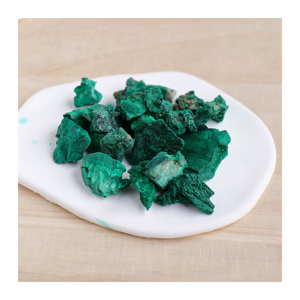 Runyangshi Malachit Rohstein in Grün, Natürliche Kristall Mineralien Probe für Dekoration und DIY, 50 g - Bild 3
