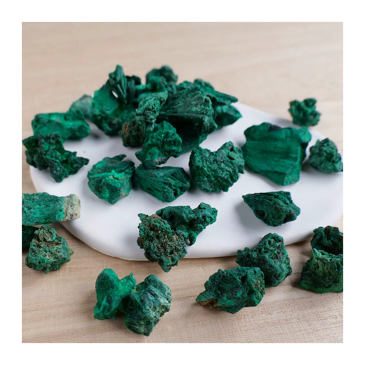 Runyangshi Malachit Rohstein in Grün, Natürliche Kristall Mineralien Probe für Dekoration und DIY, 50 g - Bild 5