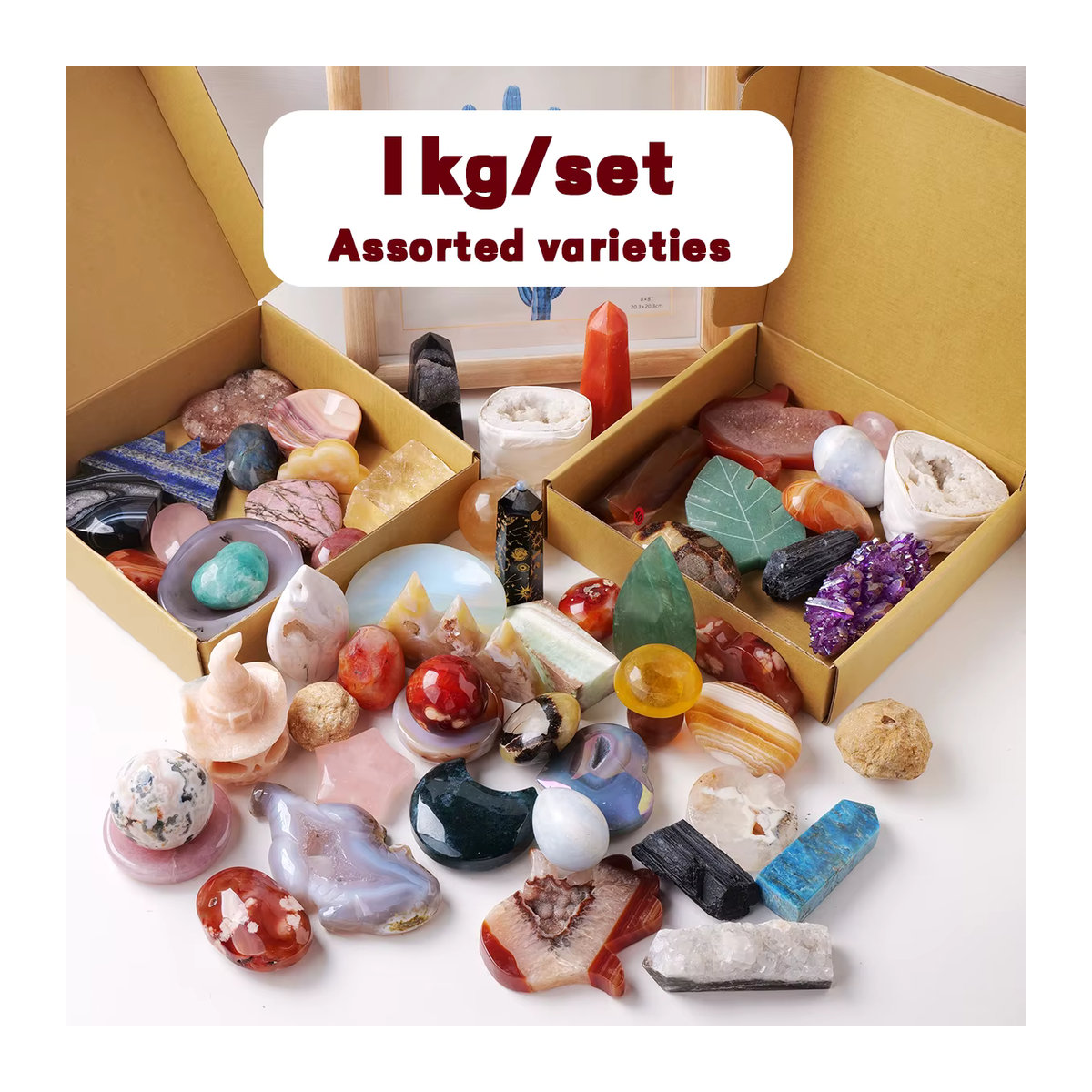 Runyangshi Natürliche Kristall Mineral Proben Set, 1 kg Mehrfarbige Steine in Blind Box zur Energie Sammlung und Geographie Lehre - Bild 5
