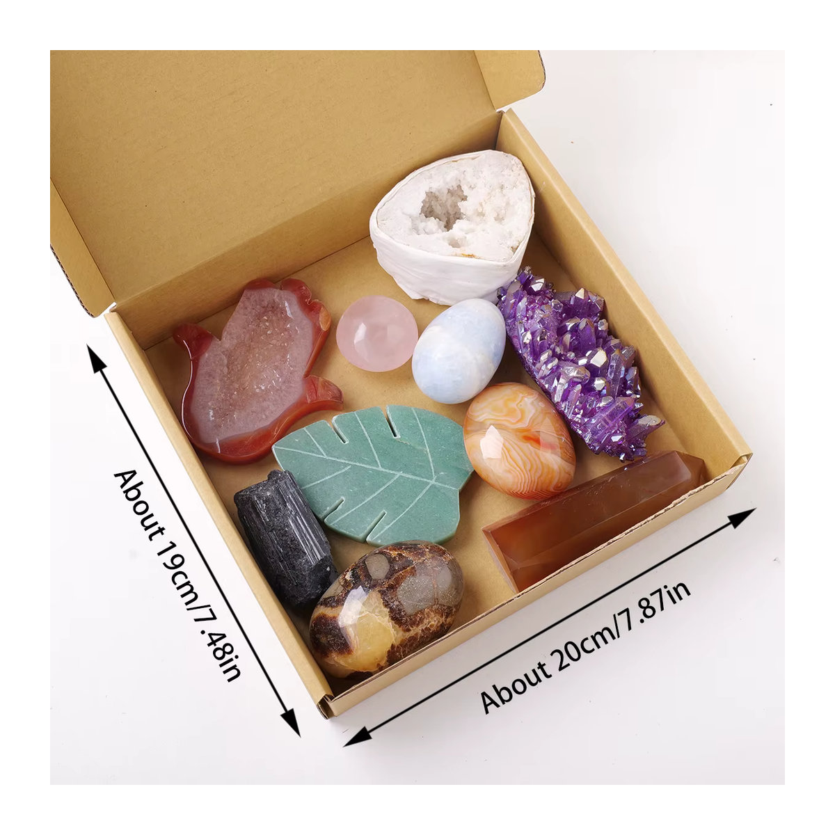 Runyangshi Natürliche Kristall Mineral Proben Set, 1 kg Mehrfarbige Steine in Blind Box zur Energie Sammlung und Geographie Lehre - Bild 6